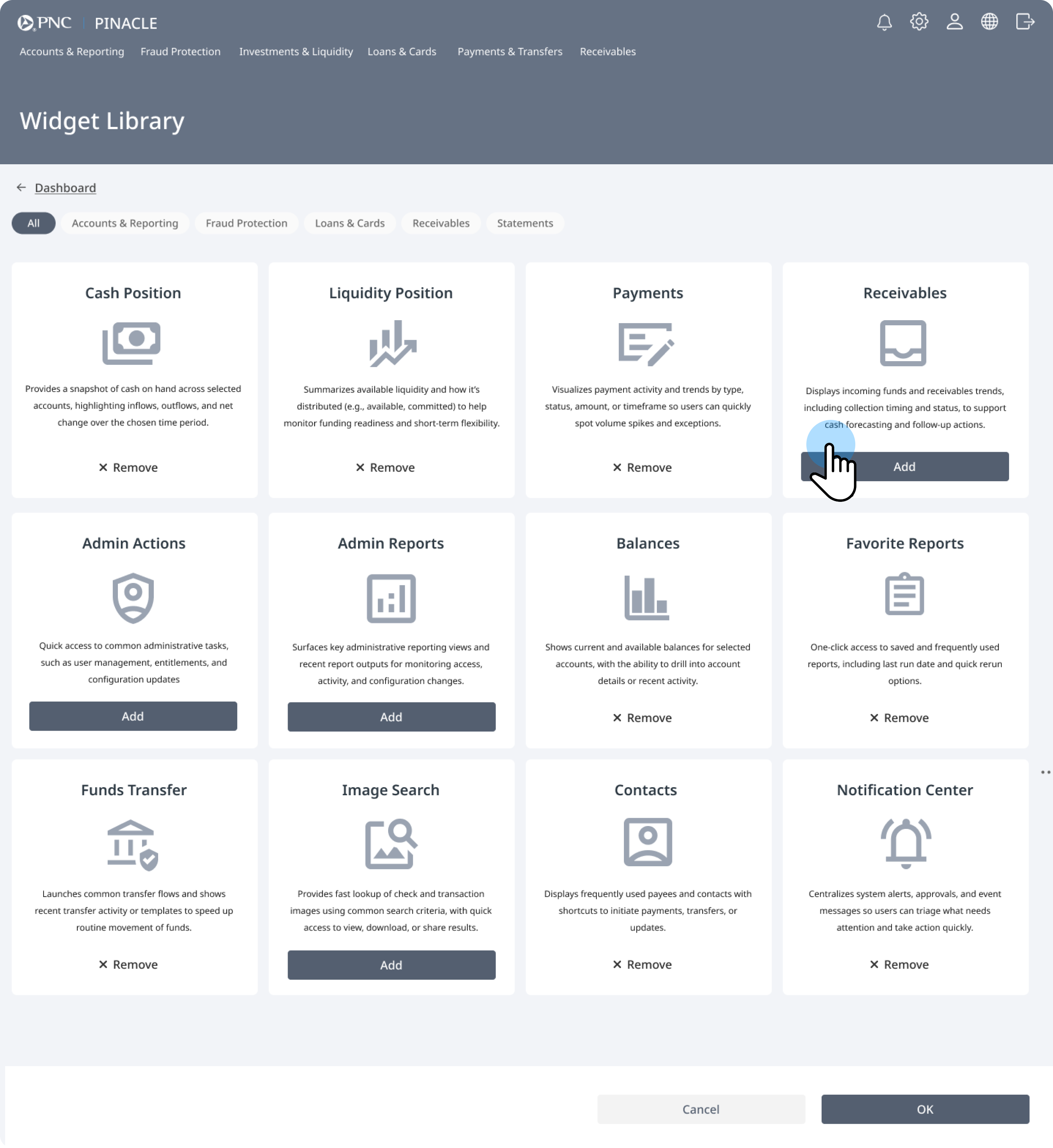 Step 2: Browse & add a widget