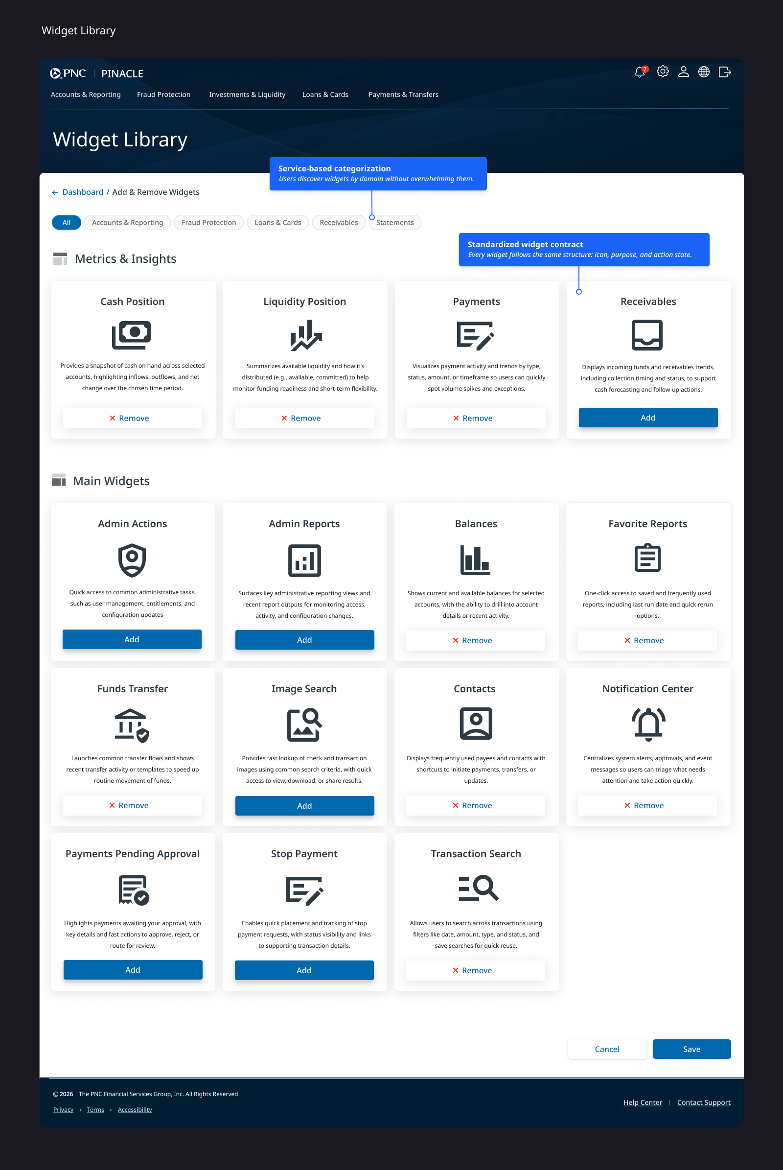 Widget library
